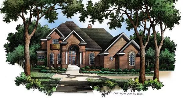 image of side entry garage house plan 8357